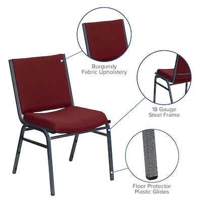 Flash Furniture HERCULES Series Fabric Stack Chair, Burgundy Patterned (XU60153BY)