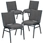 Flash Furniture HERCULES Series Fabric Heavy Duty Stack Chair, Gray, 4 Pack (4XU60153GY)