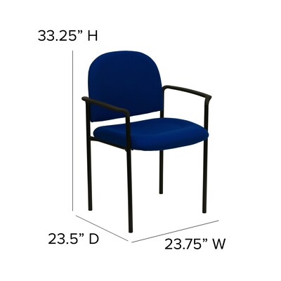 Flash Furniture Tiffany Fabric Stackable Side Reception Chair with Arms, Navy (BT5161NVY)