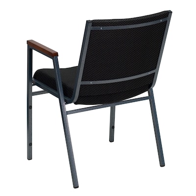 Flash Furniture HERCULES Series Fabric Stack Chair with Arms, Black Dot (XU60154BK)