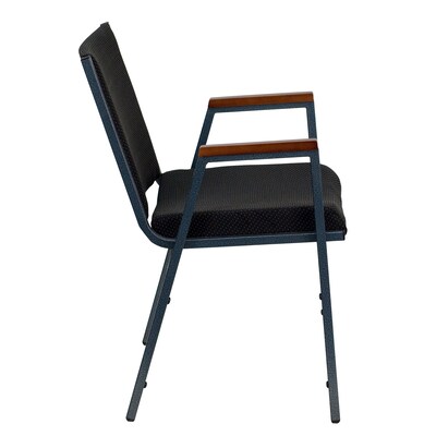 Flash Furniture HERCULES Series Fabric Stack Chair with Arms, Black Dot (XU60154BK)