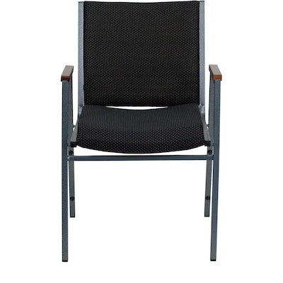 Flash Furniture HERCULES Series Fabric Stack Chair with Arms, Black Dot (XU60154BK)