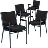 Flash Furniture HERCULES 4/Pack 3 Thick Padded Stack Chairs W/Arms (4XU60154BK)