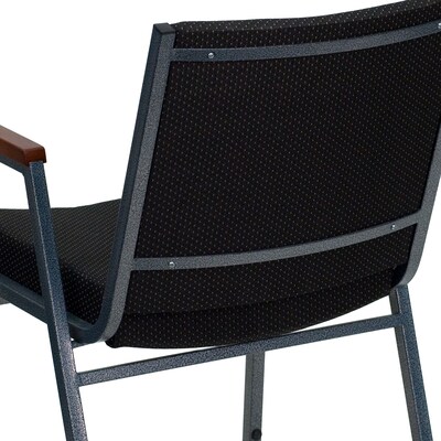 Flash Furniture HERCULES Series Fabric Heavy Duty Stack Chair with Arms, Black Dot, 4 Pack (4XU60154BK)