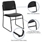 Flash Furniture HERCULES Series Vinyl Stacking Chair with Sled Base, Black (XU8700BLKBVYL30)