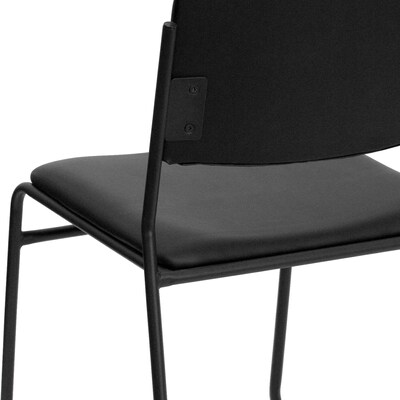 Flash Furniture HERCULES Series Vinyl Stacking Chair with Sled Base, Black (XU8700BLKBVYL30)