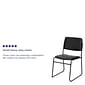 Flash Furniture HERCULES Series Vinyl Stacking Chair with Sled Base, Black (XU8700BLKBVYL30)