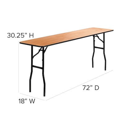 Flash Furniture Training Room Table, 18"D x 72"W, Wood Grain (YT-WTFT18X72-TBL-GG)
