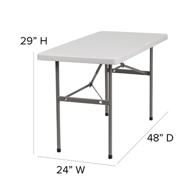 Flash Furniture Kathryn Folding Table, 48" x 24", Granite White (RB2448)