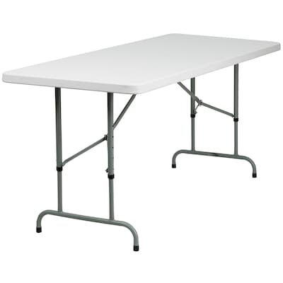 Flash Furniture Kathryn Folding Table, 72 x 30, Granite White (RB3072ADJ)