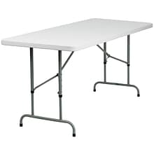 Flash Furniture Kathryn Folding Table, 72 x 30, Granite White (RB3072ADJ)
