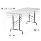 Flash Furniture Kathryn Folding Table, 72" x 30", Granite White (RB3072ADJ)