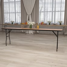 Flash Furniture Training Room Table, 18D x 96W, Wood Grain (YT-WTFT18X96-TBL-GG)