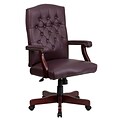 Flash Furniture Martha Washington LeatherSoft Swivel Executive Office Chair, Burgundy (801LLF19BYLEA)