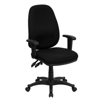 Flash Furniture Rochelle Ergonomic Fabric Swivel High Back Executive Office Chair, Black (BT661BK)