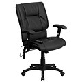 Flash Furniture Laverne Ergonomic LeatherSoft Swivel Mid-Back Massaging Executive Office Chair, Black (BT2770P)