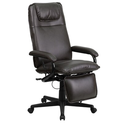 Flash Furniture Robert Ergonomic LeatherSoft Swivel High Back Executive Reclining Office Chair, Brown (BT70172BN)
