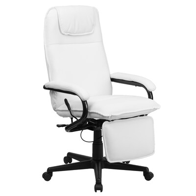 Flash Furniture Robert Ergonomic LeatherSoft Swivel High Back Executive Reclining Office Chair, White (BT70172WH)
