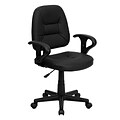 Flash Furniture Leather Ergonomic Task Chair With Arms, Black