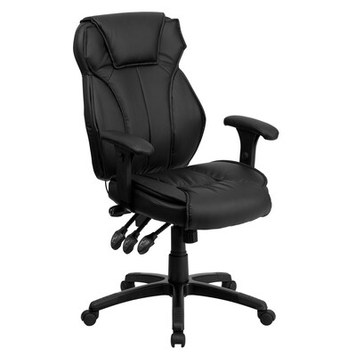 Flash Furniture Hansel Ergonomic LeatherSoft Swivel High Back Executive Office Chair, Black (BT9835H)