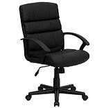 Flash Furniture Mid-Back Leather Office Chair, Black
