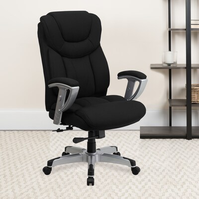 Flash Furniture HERCULES Series Fabric Swivel Big & Tall Executive Office Chair, Black (GO1534BKFAB)