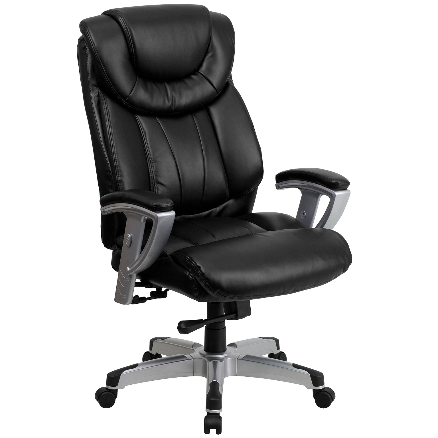 Flash Furniture HERCULES Series LeatherSoft Swivel Big & Tall Executive Office Chair, Black (GO1534BKLEA)