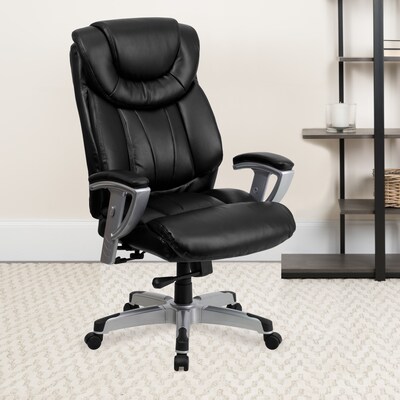 Flash Furniture HERCULES Series LeatherSoft Swivel Big & Tall Executive Office Chair, Black (GO1534BKLEA)