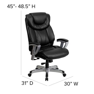 Flash Furniture HERCULES Series LeatherSoft Swivel Big & Tall Executive Office Chair, Black (GO1534BKLEA)