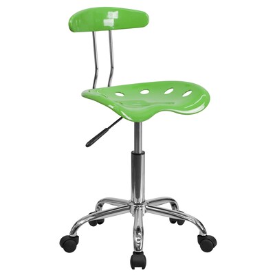Flash Furniture Elliott Armless Plastic Swivel Task Office Chair with Tractor Seat, Vibrant Spicy Lime (LF214SPCYLIME)