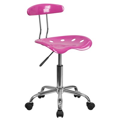 Flash Furniture Elliott Armless Plastic Swivel Task Office Chair with Tractor Seat, Vibrant Candy Heart (LF214CNDYHRT)
