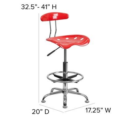 Flash Furniture Vibrant Drafting Stools With Tractor Seat (LF215CHYTOMATO)