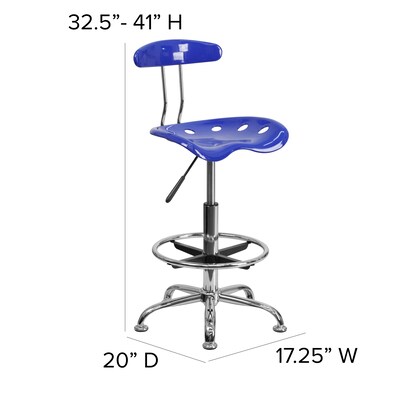 Flash Furniture Vibrant Drafting Stools With Tractor Seat (LF215NTCLBLUE)