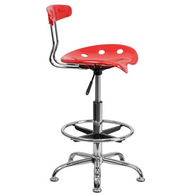 Flash Furniture Vibrant Drafting Stools With Tractor Seat (LF215CHYTOMATO)