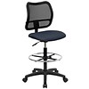 Flash Furniture Mid-Back Mesh Drafting Stools With Fabric Seat (WLA277NVYD)
