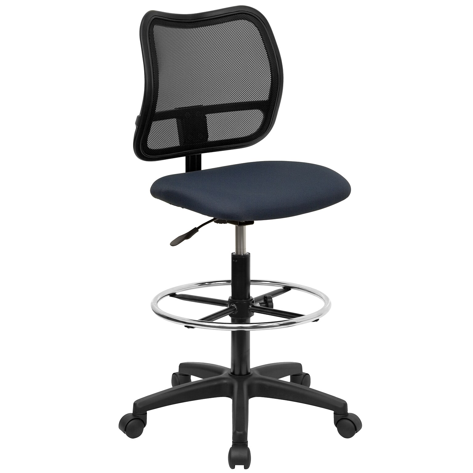 Flash Furniture Mid-Back Mesh Drafting Stools With Fabric Seat (WLA277NVYD)