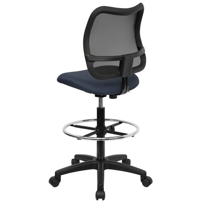 Flash Furniture Mid-Back Mesh Drafting Stools With Fabric Seat (WLA277NVYD)