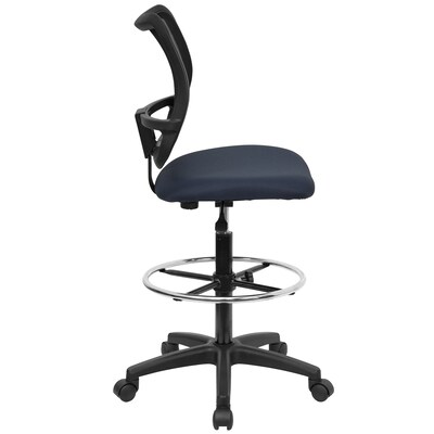 Flash Furniture Mid-Back Mesh Drafting Stools With Fabric Seat (WLA277NVYD)