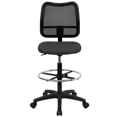 Flash Furniture Mid-Back Mesh Drafting Stools With Fabric Seat (WLA277GYD)