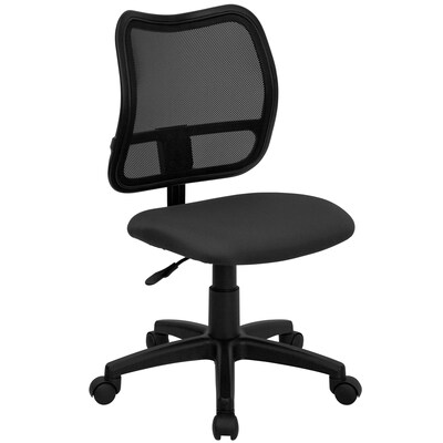 Flash Furniture Alber Armless Ergonomic Mesh Swivel Mid-Back Task Office Chair, Gray (WLA277GY)