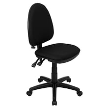 Flash Furniture Linus Armless Ergonomic Fabric Swivel Mid-Back Multifunction Task Office Chair, Blac