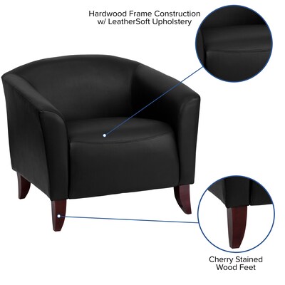 Flash Furniture Hercules Wood/Veneer Accent Chair, Black (1111BK)