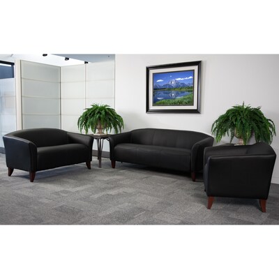 Flash Furniture HERCULES Imperial Series 52" LeatherSoft Loveseat, Black (1112BK)