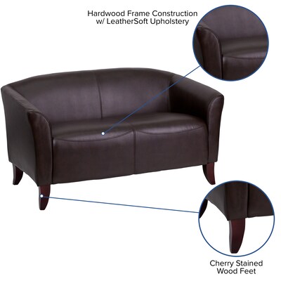 Flash Furniture HERCULES Imperial Series 52" LeatherSoft Loveseat, Brown (1112BN)