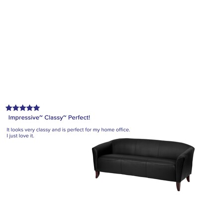 Flash Furniture HERCULES Imperial Series 72.75" LeatherSoft Sofa, Black (1113BK)