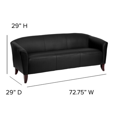 Flash Furniture HERCULES Imperial Series 72.75" LeatherSoft Sofa, Black (1113BK)