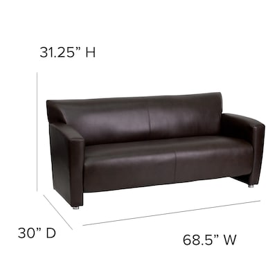 Flash Furniture HERCULES Majesty Series 68.5" LeatherSoft Sofa, Brown (2223BN)