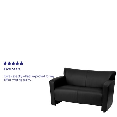 Flash Furniture HERCULES Majesty Series 51" LeatherSoft Loveseat, Black (2222BK)