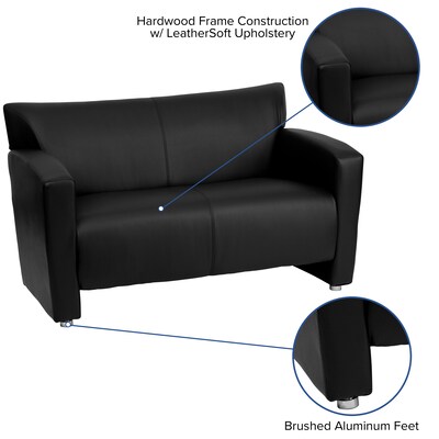 Flash Furniture HERCULES Majesty Series 51" LeatherSoft Loveseat, Black (2222BK)