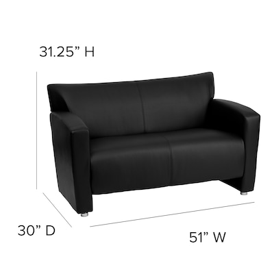 Flash Furniture HERCULES Majesty Series 51" LeatherSoft Loveseat, Black (2222BK)